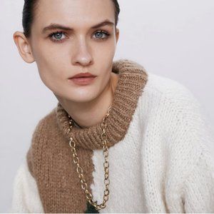 NEW ZARA Ltd Edition Linked Chain Necklace Golden